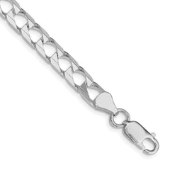 Sterling Silver Rhodium-plated 6.25mm D/C Square Curb Chain