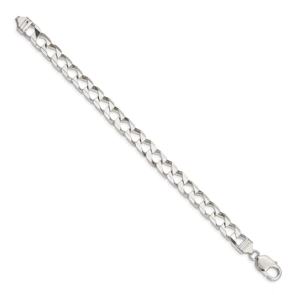 Sterling Silver Diamond-Cut Curb Chain Bracelet 7.2mm