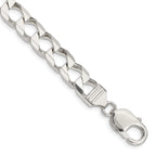 Sterling Silver Diamond-Cut Curb Chain Bracelet 7.2mm