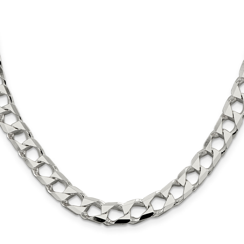 Sterling Silver 8.6mm D/C Square Curb Chain