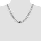 Sterling Silver 8.6mm D/C Square Curb Chain