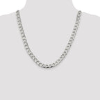 Sterling Silver 8.6mm D/C Square Curb Chain
