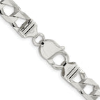 Sterling Silver Rhodium-plated 8.6mm D/C Square Curb Chain