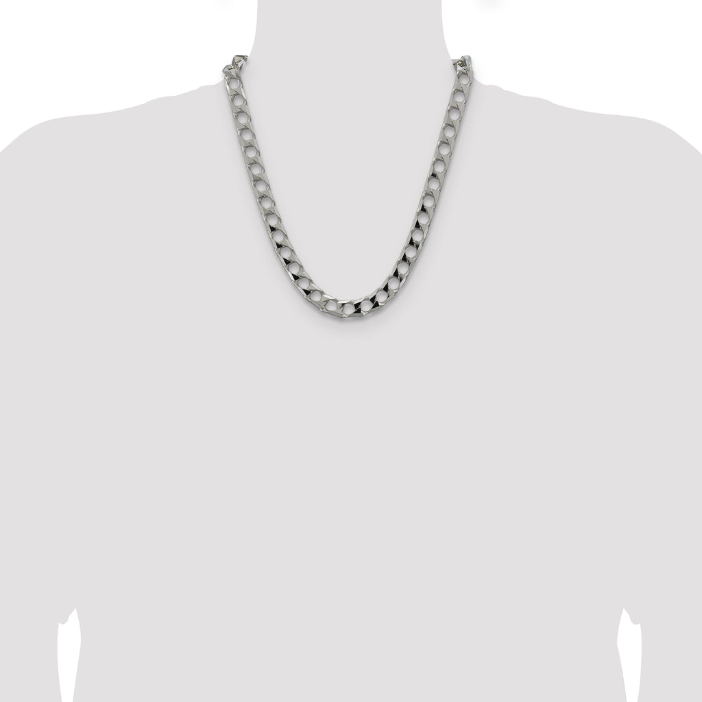 Sterling Silver Diamond-Cut Curb Chain Necklace 10.3mm
