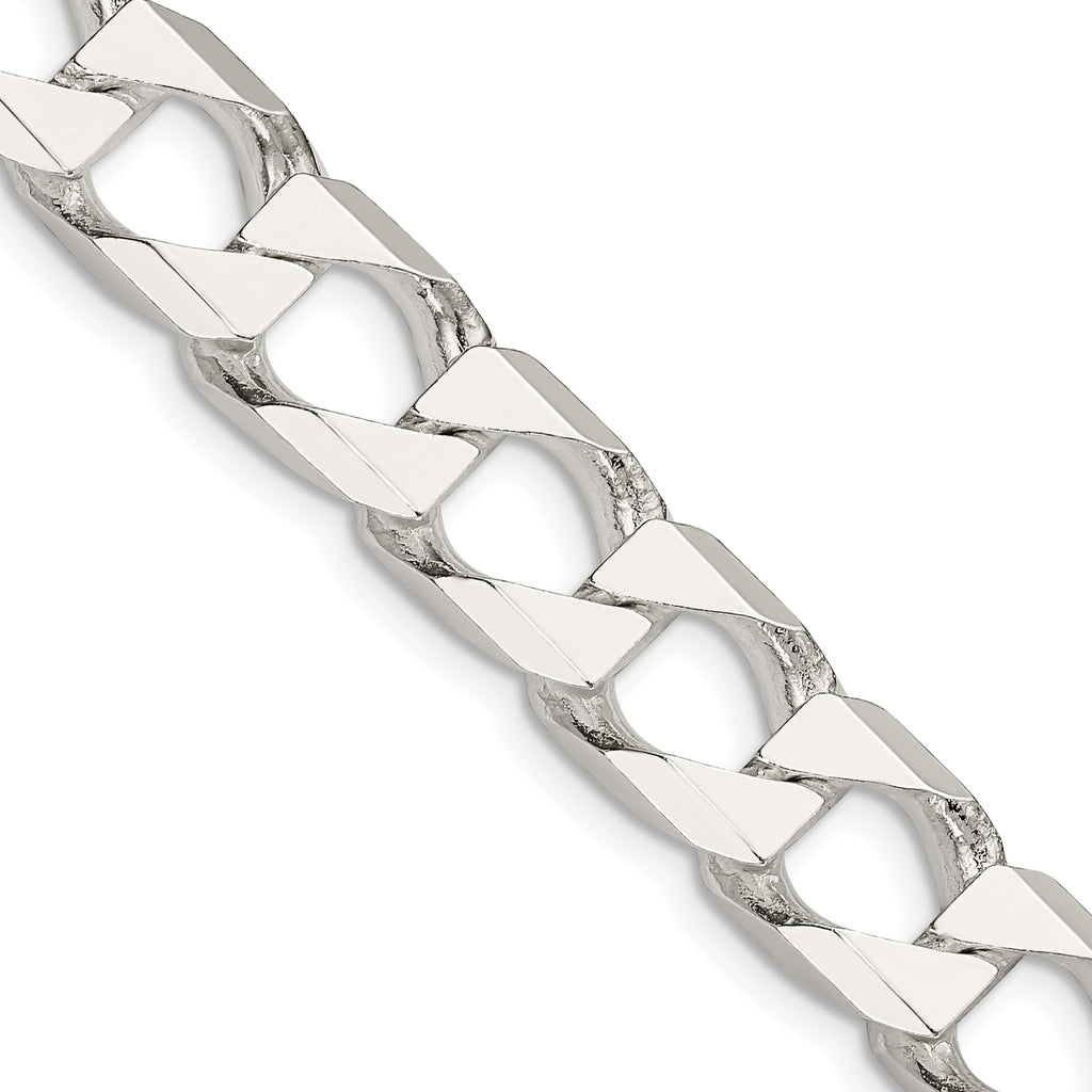 Sterling Silver Diamond-Cut Curb Chain Necklace 10.3mm