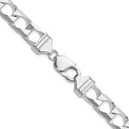 Sterling Silver Rhodium-plated 10.3mm D/C Square Curb Chain