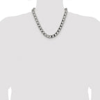 Sterling Silver Rhodium-plated 10.3mm D/C Square Curb Chain