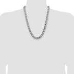 Sterling Silver Rhodium-plated 10.3mm D/C Square Curb Chain