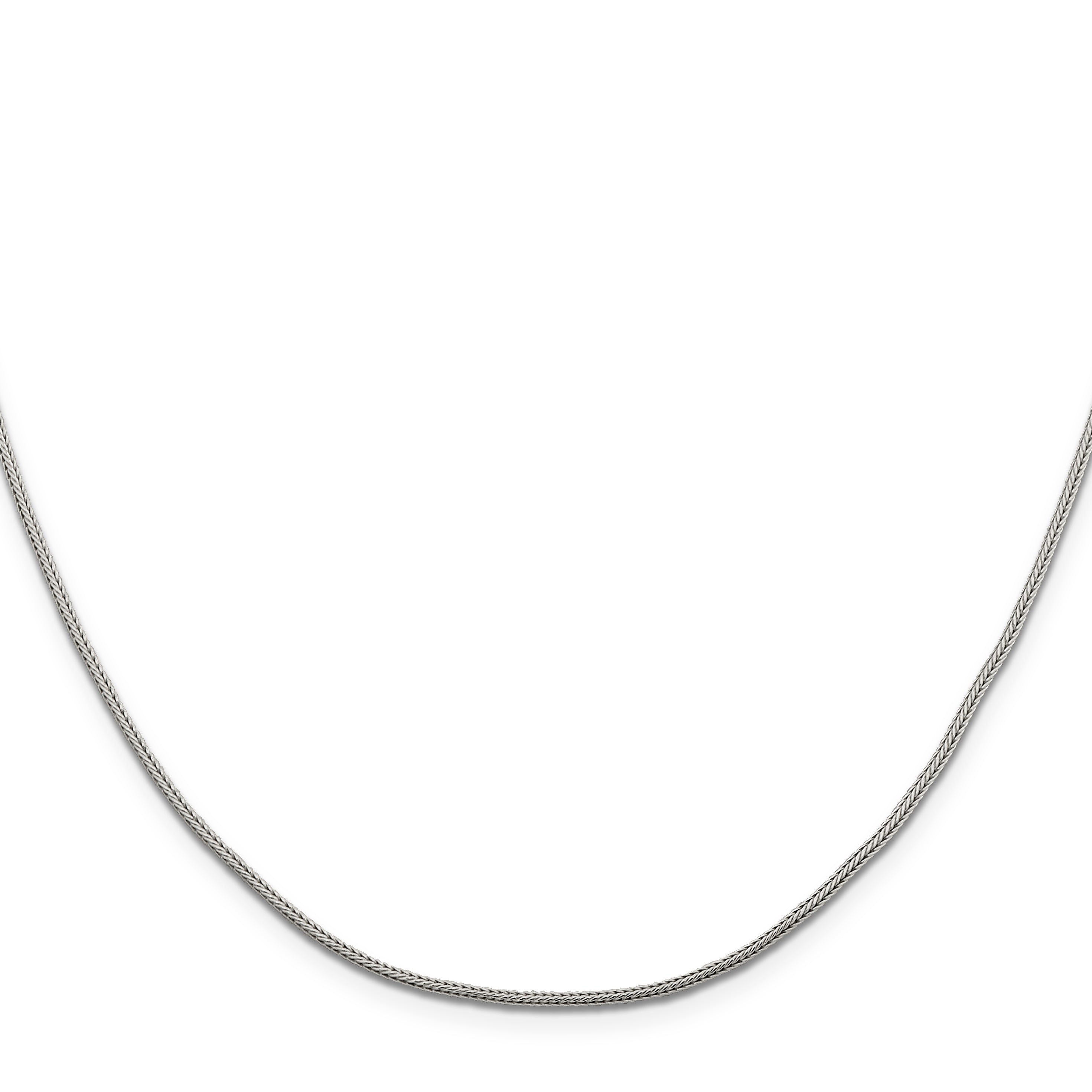 Sterling Silver 1.25mm Diamond-Cut Round Franco Chain With Extension ext.