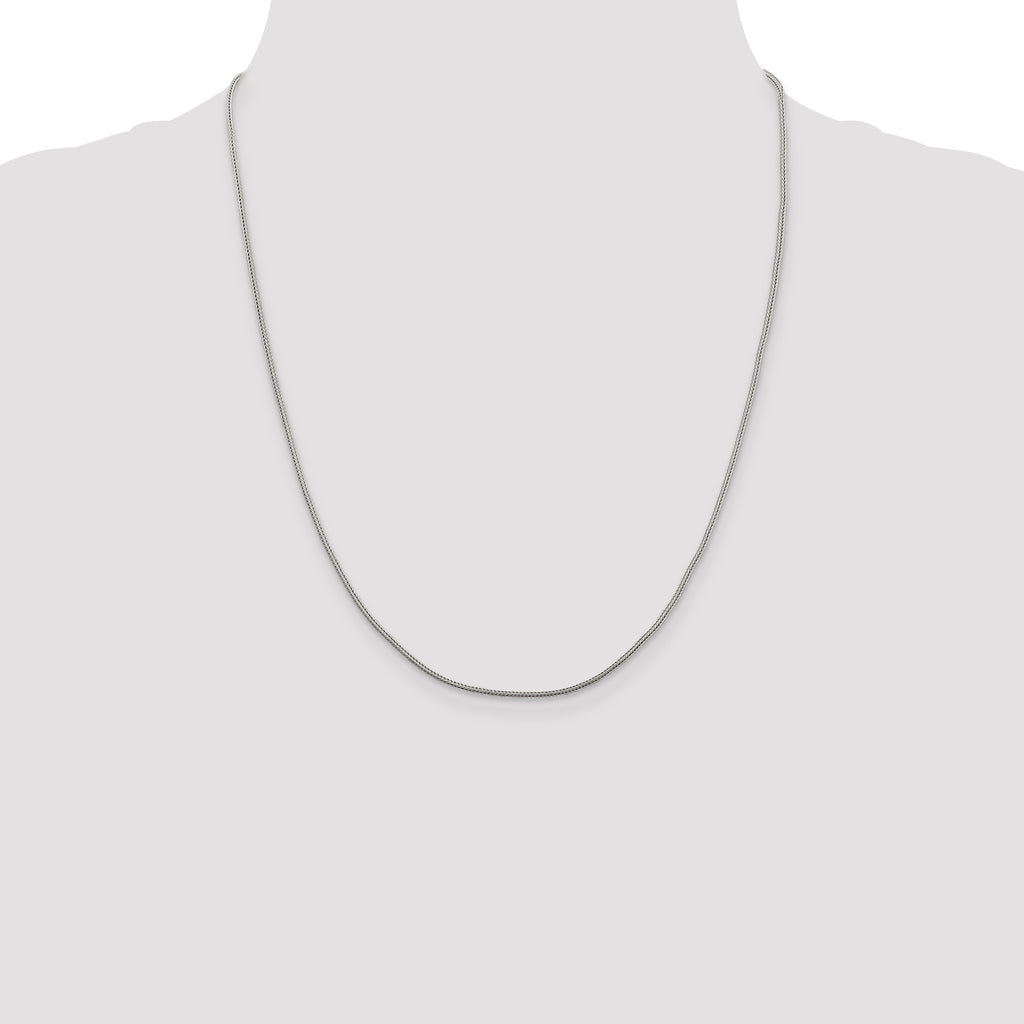 Sterling Silver 1.25mm Diamond-Cut Round Franco Chain