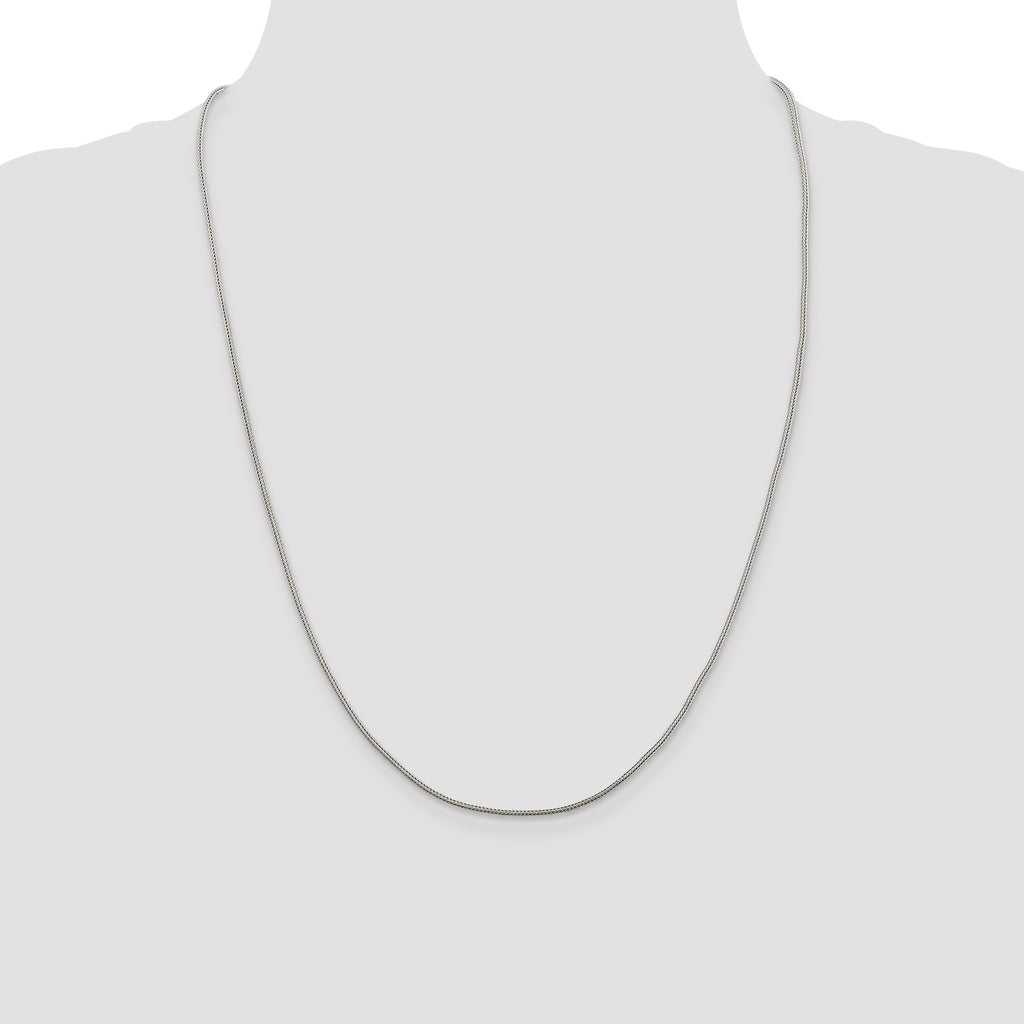 Sterling Silver 1.25mm Diamond-Cut Round Franco Chain