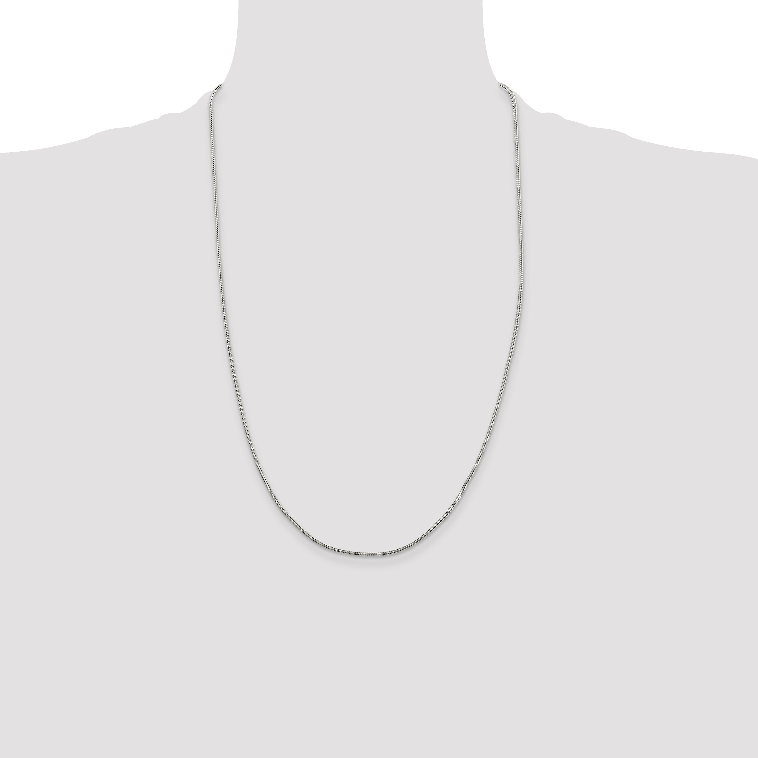 Sterling Silver 1.25mm Diamond-Cut Round Franco Chain
