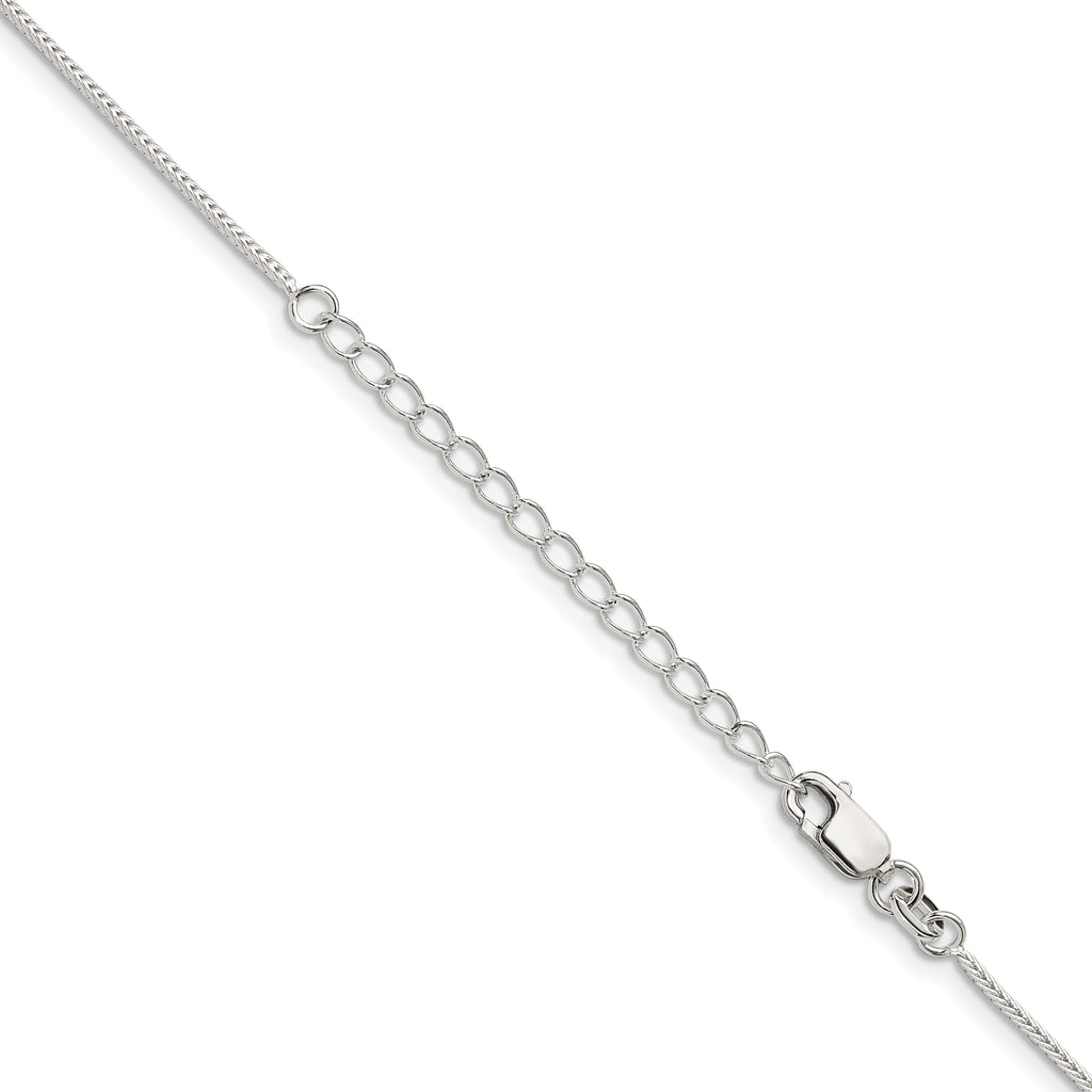 Sterling Silver 1.25mm Diamond-Cut Round Franco Chain With Extension ext.