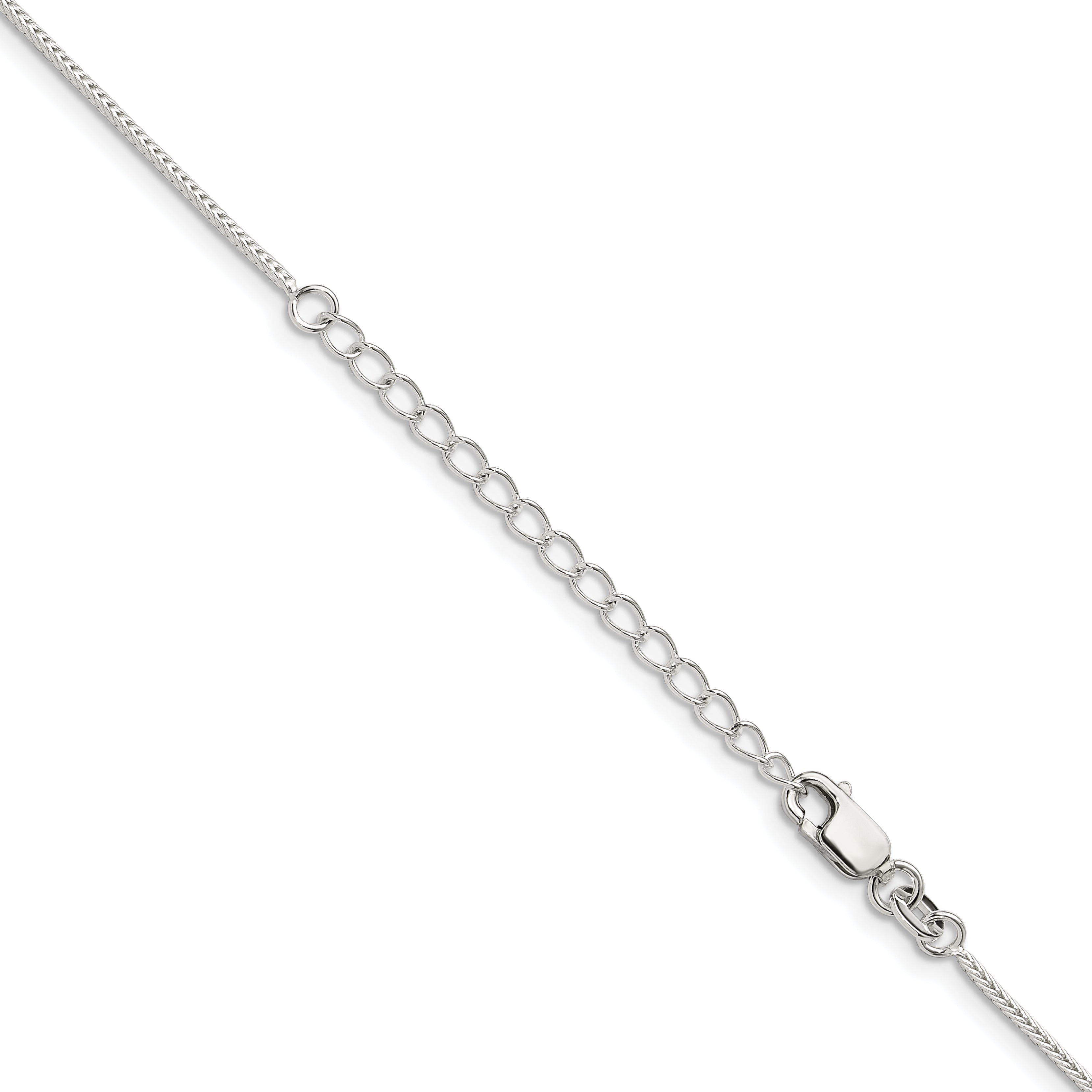 Sterling Silver 1.25mm Diamond-Cut Round Franco Chain With Extension ext.
