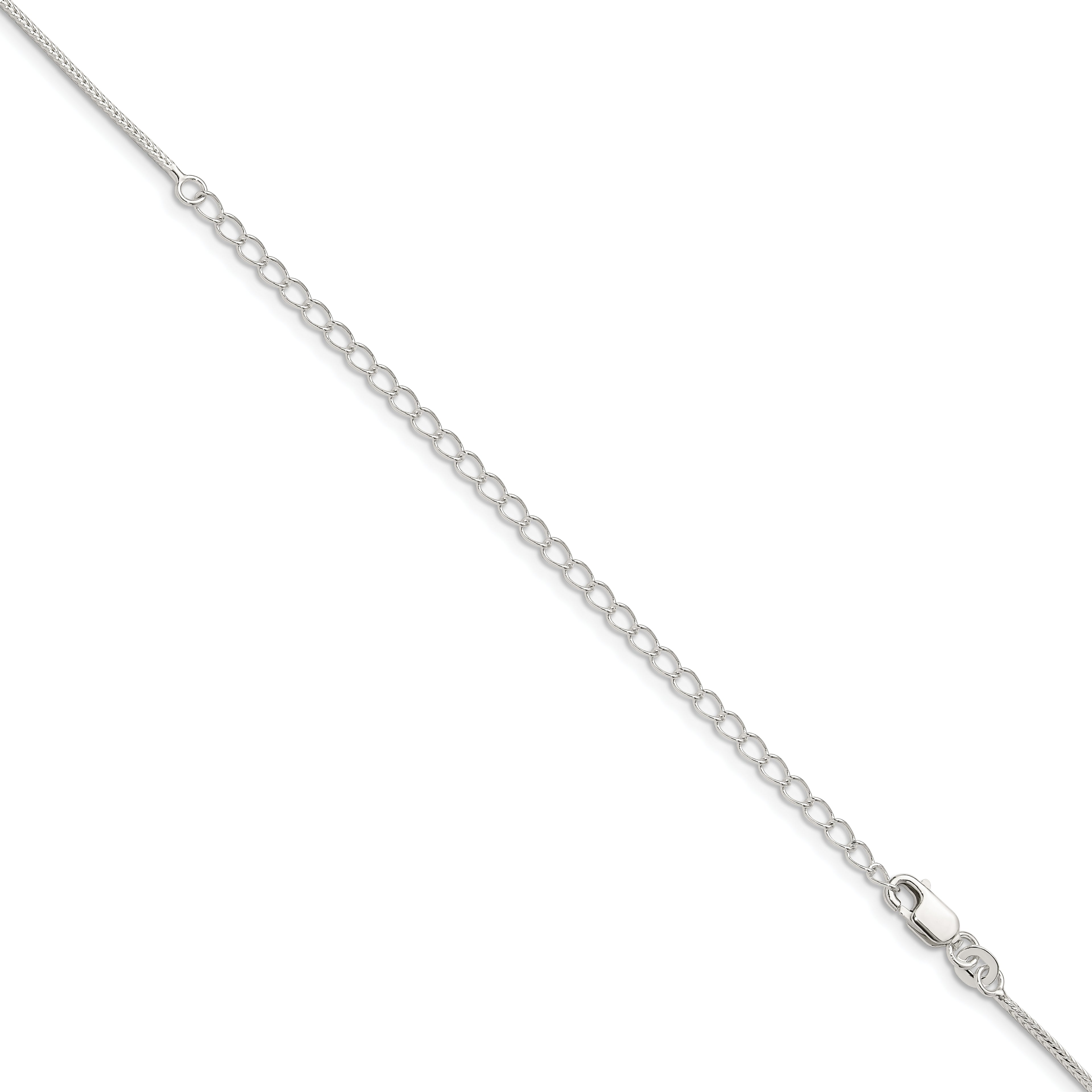 Sterling Silver 1.25mm Diamond-Cut Round Franco Chain With Extension ext.