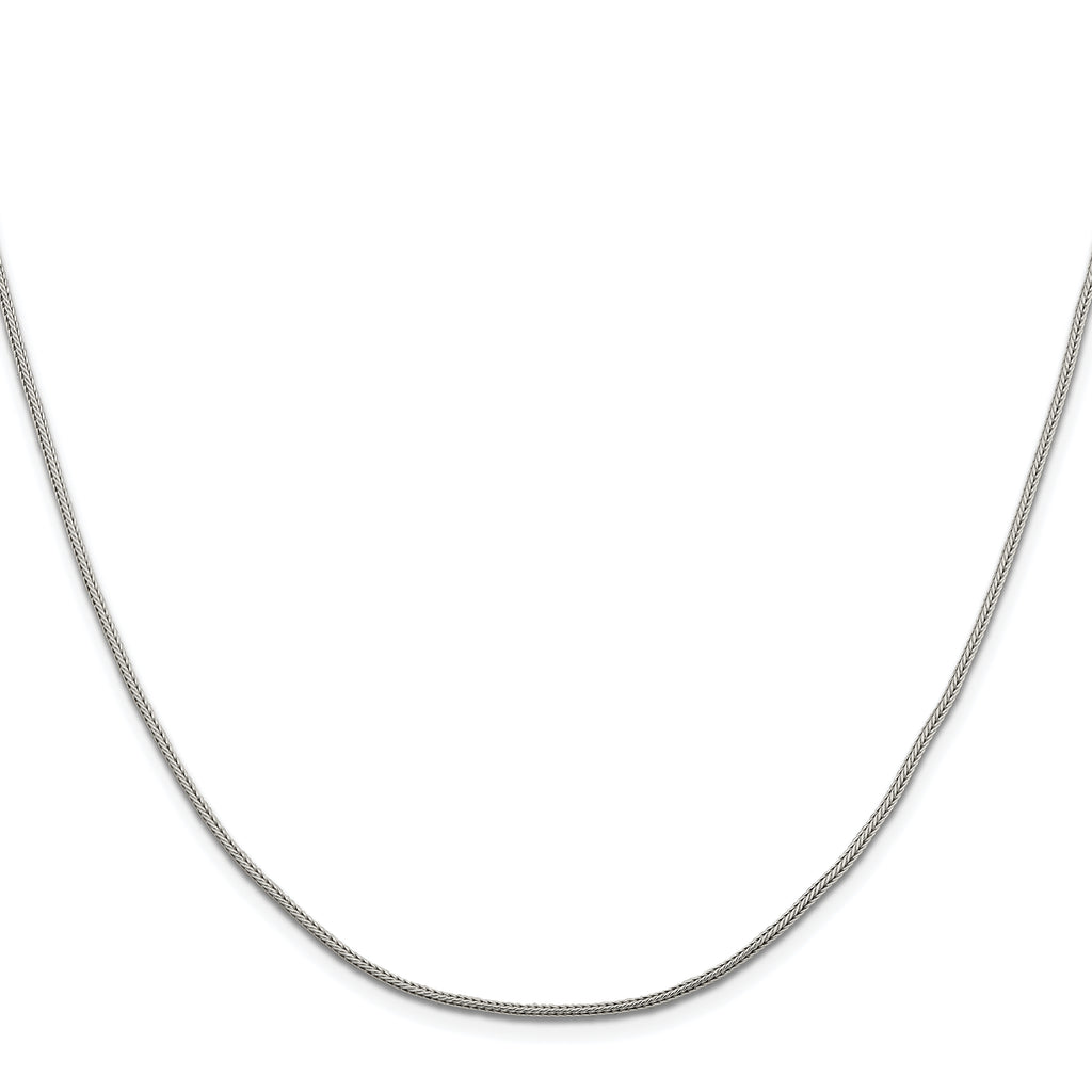 Sterling Silver Rhodium-plated 1.25mm Diamond-Cut Round Franco Chain With Extension