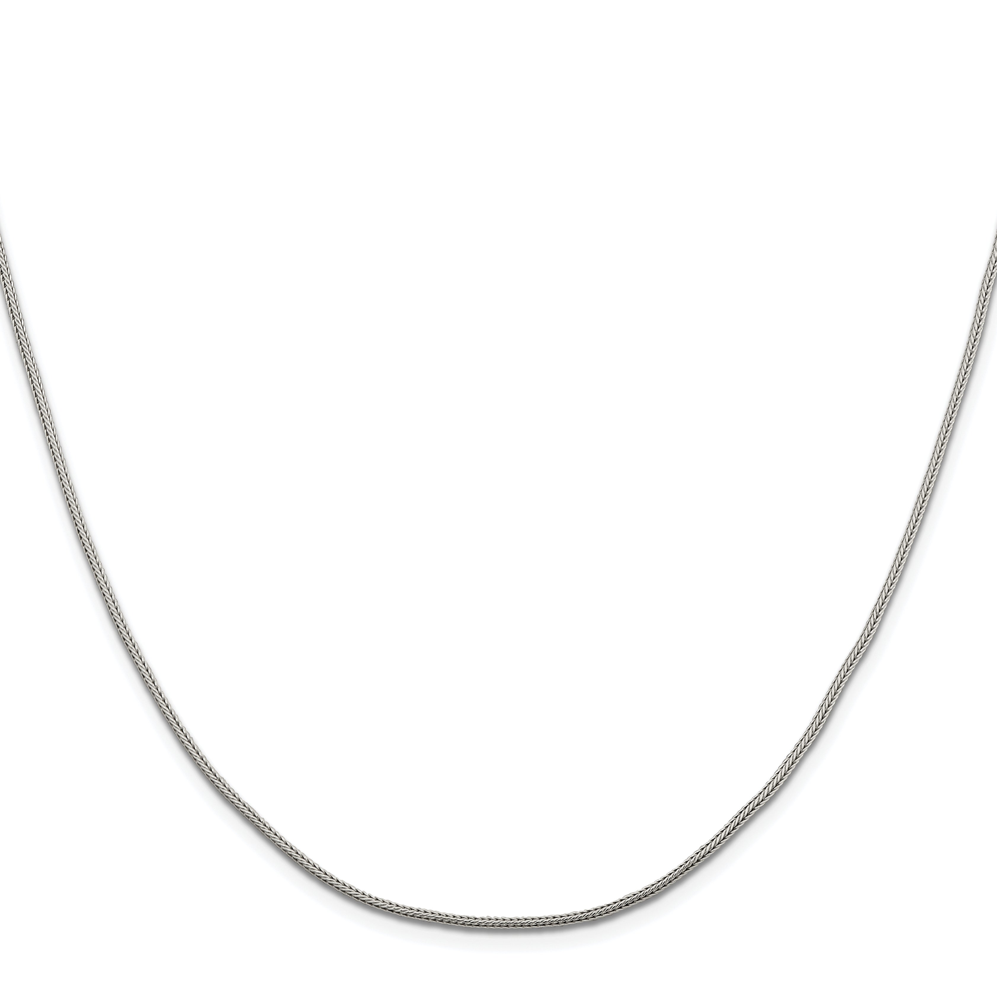 Sterling Silver Rhodium-plated 1.25mm Diamond-Cut Round Franco Chain With Extension