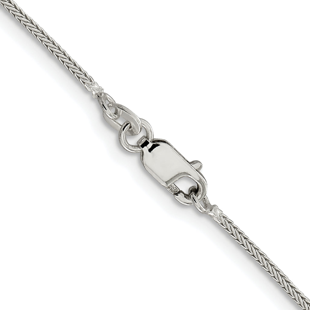 Sterling Silver Rhodium-plated 1.25mm Diamond-Cut Round Franco Chain With Extension