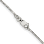Sterling Silver Rhodium-plated 1.25mm Diamond-Cut Round Franco Chain With Extension