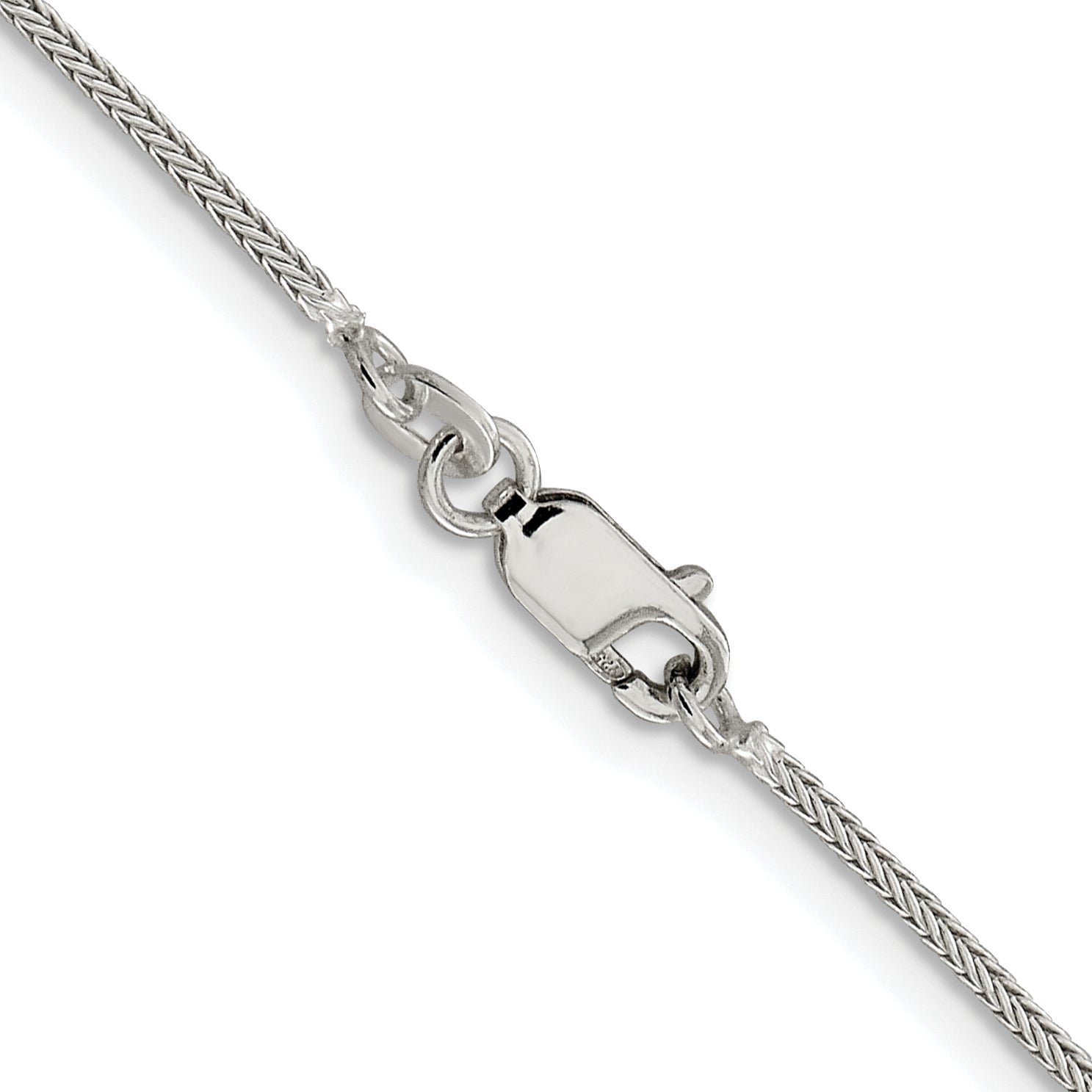 Sterling Silver Rhodium-plated 1.25mm Diamond-Cut Round Franco Chain