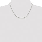 Sterling Silver Rhodium-plated 1.25mm Diamond-Cut Round Franco Chain