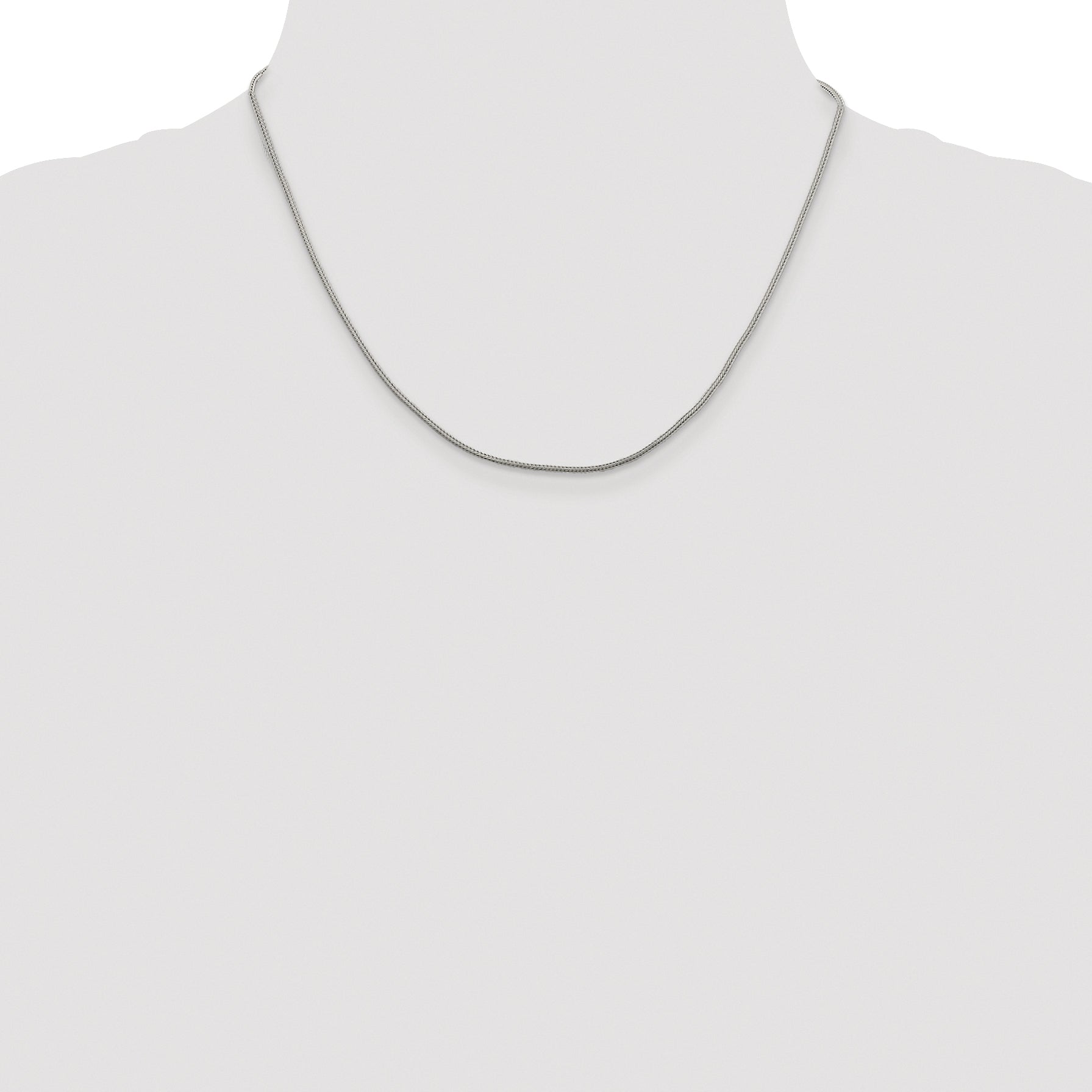 Sterling Silver Rhodium-plated 1.25mm Diamond-Cut Round Franco Chain