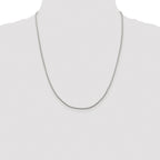 Sterling Silver Rhodium-plated 1.25mm Diamond-Cut Round Franco Chain