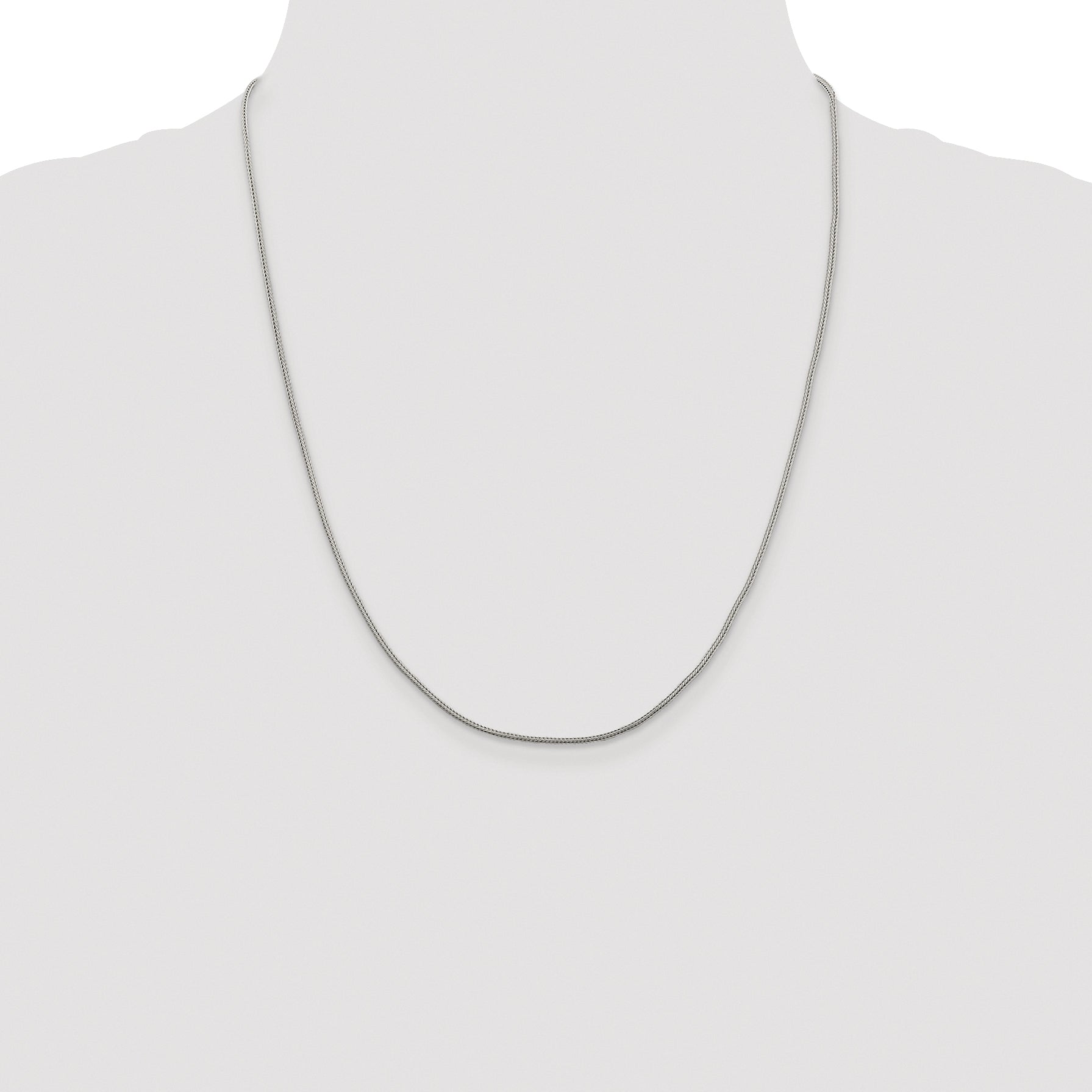 Sterling Silver Rhodium-plated 1.25mm Diamond-Cut Round Franco Chain