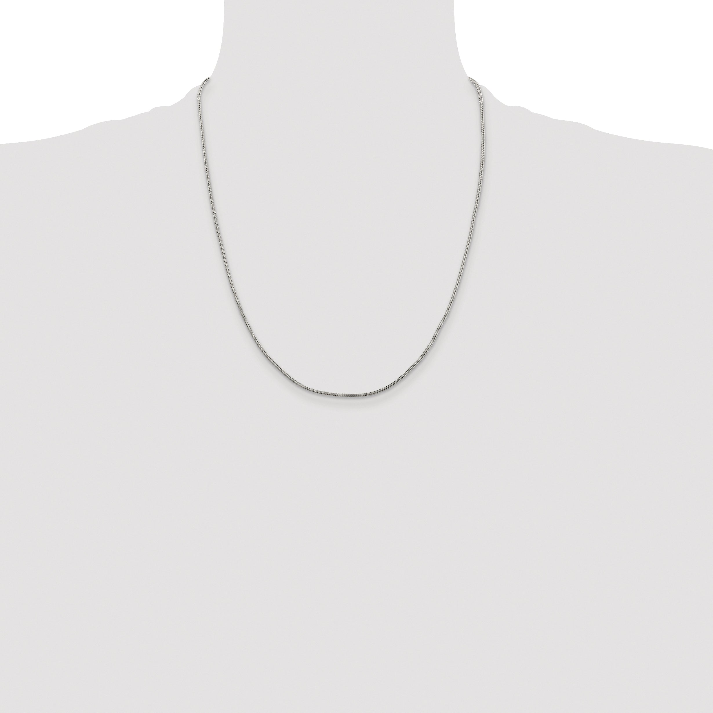 Sterling Silver Rhodium-plated 1.25mm Diamond-Cut Round Franco Chain