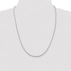 Sterling Silver Rhodium-plated 1.25mm Diamond-Cut Round Franco Chain