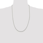 Sterling Silver Rhodium-plated 1.25mm Diamond-Cut Round Franco Chain