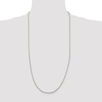 Sterling Silver Rhodium-plated 1.25mm Diamond-Cut Round Franco Chain
