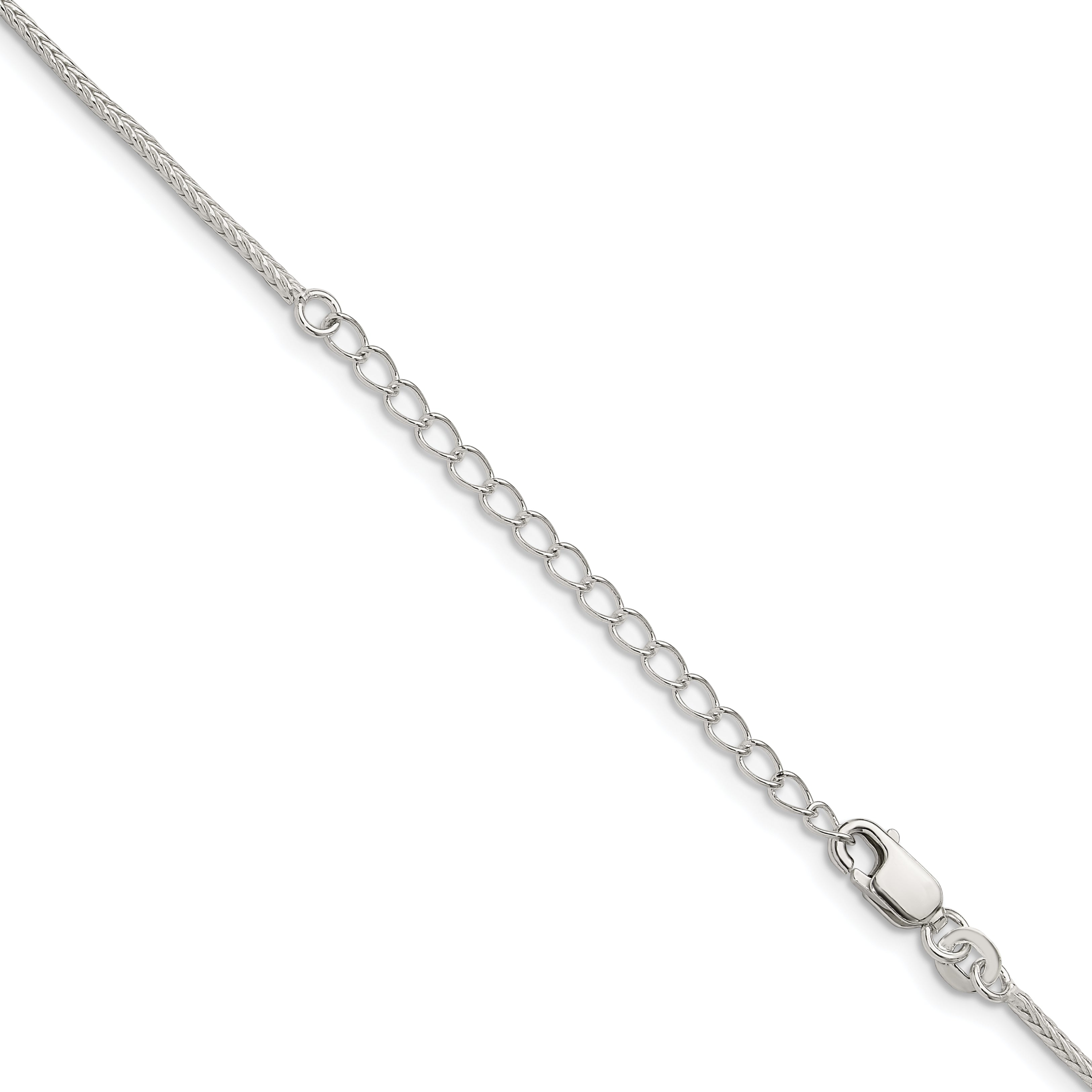 Sterling Silver 1.45mm Diamond-Cut Round Franco Chain With Extension ext.