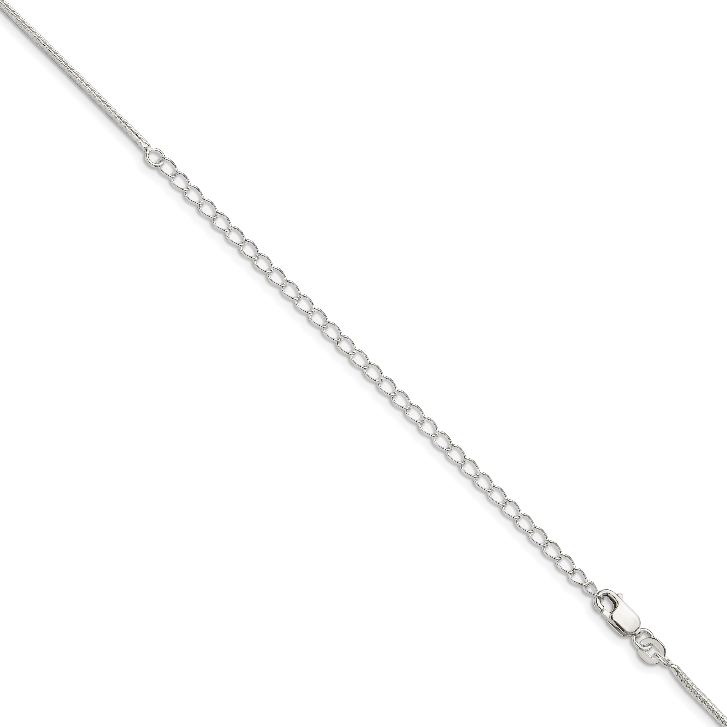 Sterling Silver 1.45mm Diamond-Cut Round Franco Chain With Extension ext.