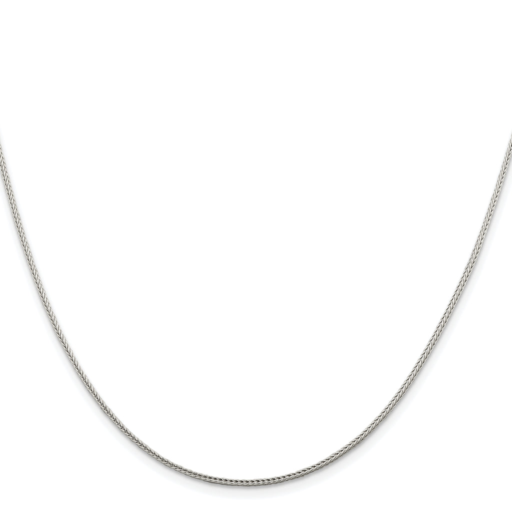 Sterling Silver Rhodium-plated 1.45mm Diamond-Cut Round Franco Chain