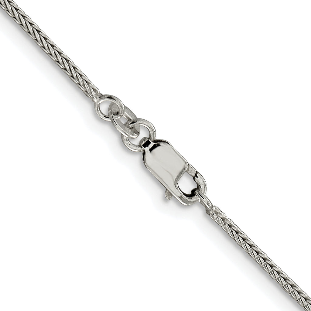 Sterling Silver Rhodium-plated 1.45mm Diamond-Cut Round Franco Chain