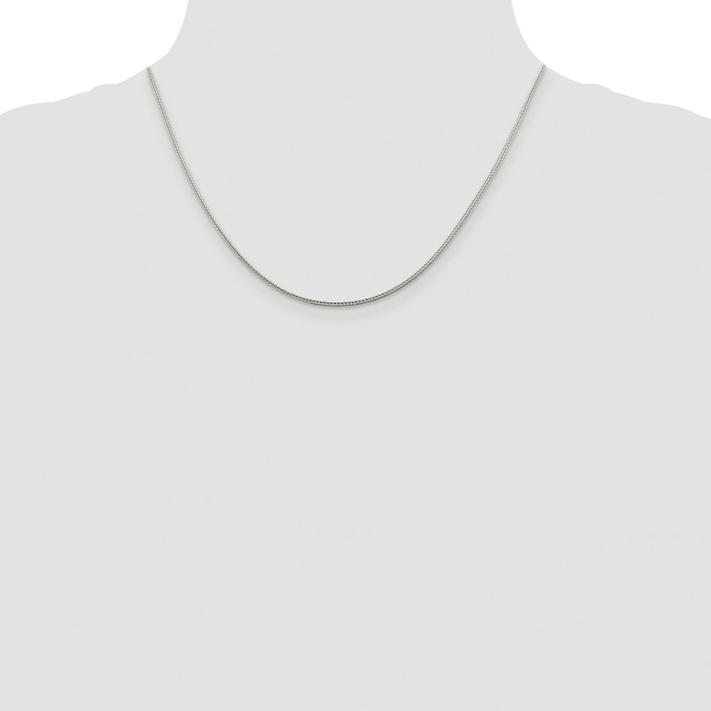 Sterling Silver Rhodium-plated 1.45mm Diamond-Cut Round Franco Chain