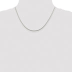 Sterling Silver Rhodium-plated 1.45mm Diamond-Cut Round Franco Chain