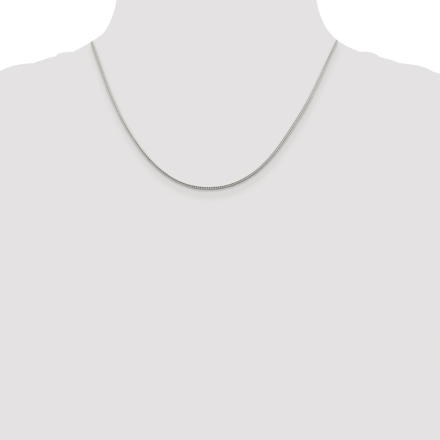 Sterling Silver Rhodium-plated 1.45mm Diamond-Cut Round Franco Chain