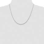 Sterling Silver Rhodium-plated 1.45mm Diamond-Cut Round Franco Chain