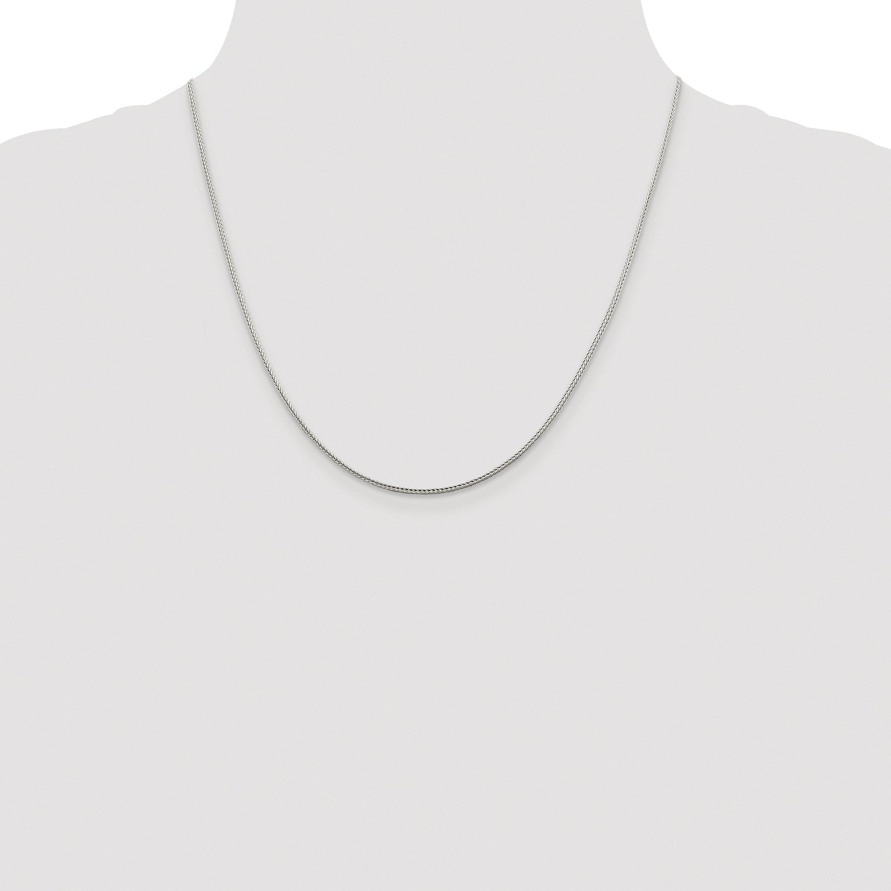 Sterling Silver Rhodium-plated 1.45mm Diamond-Cut Round Franco Chain