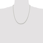 Sterling Silver Rhodium-plated 1.45mm Diamond-Cut Round Franco Chain