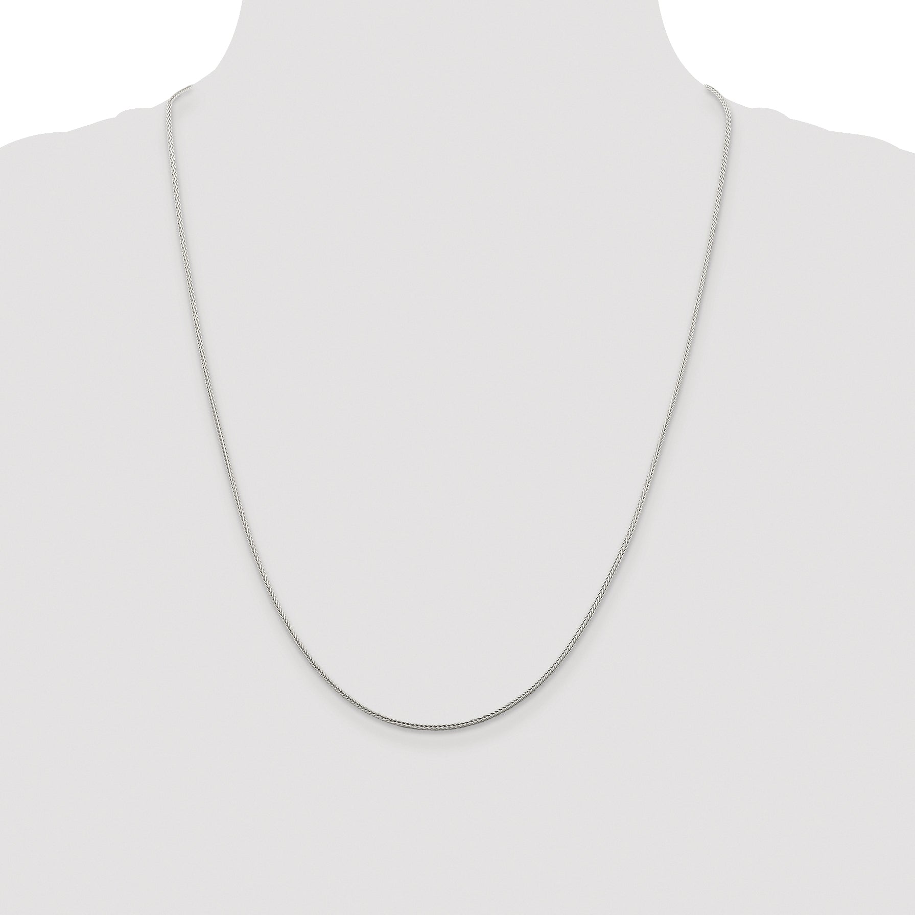 Sterling Silver Rhodium-plated 1.45mm Diamond-Cut Round Franco Chain