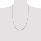 Sterling Silver Rhodium-plated 1.45mm Diamond-Cut Round Franco Chain
