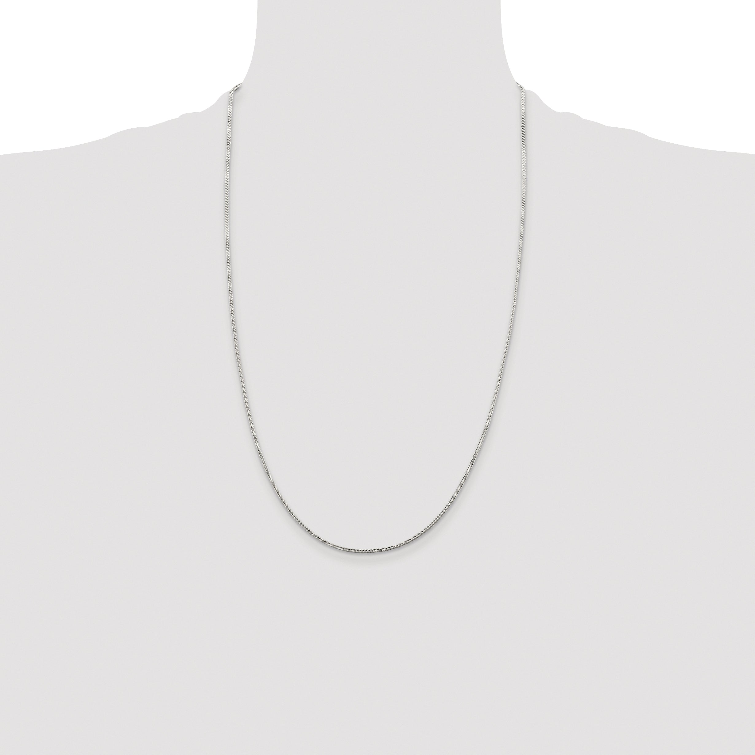 Sterling Silver Rhodium-plated 1.45mm Diamond-Cut Round Franco Chain