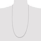 Sterling Silver Rhodium-plated 1.45mm Diamond-Cut Round Franco Chain