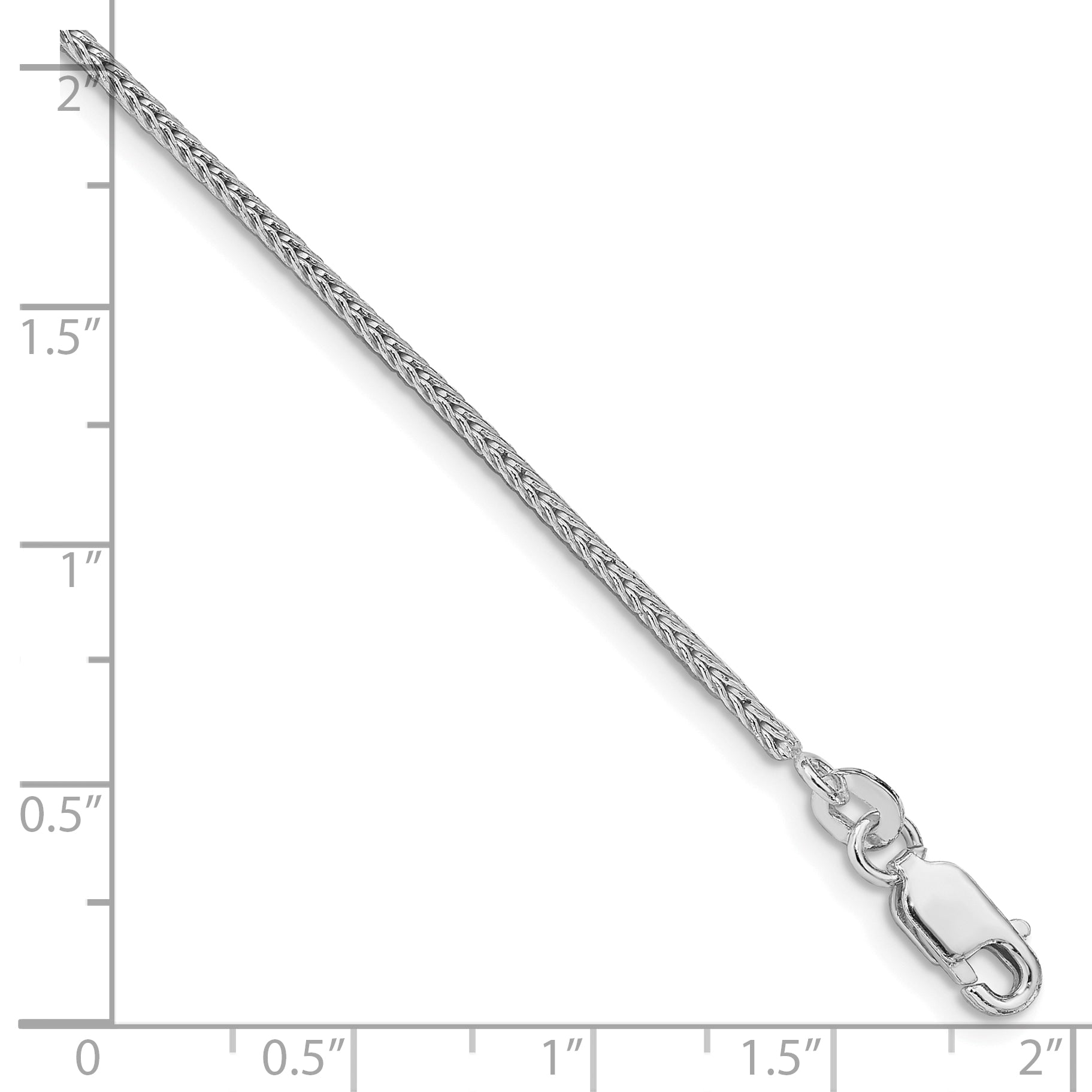 Sterling Silver Rhodium-plated 1.45mm Diamond-cut Round Franco Chain