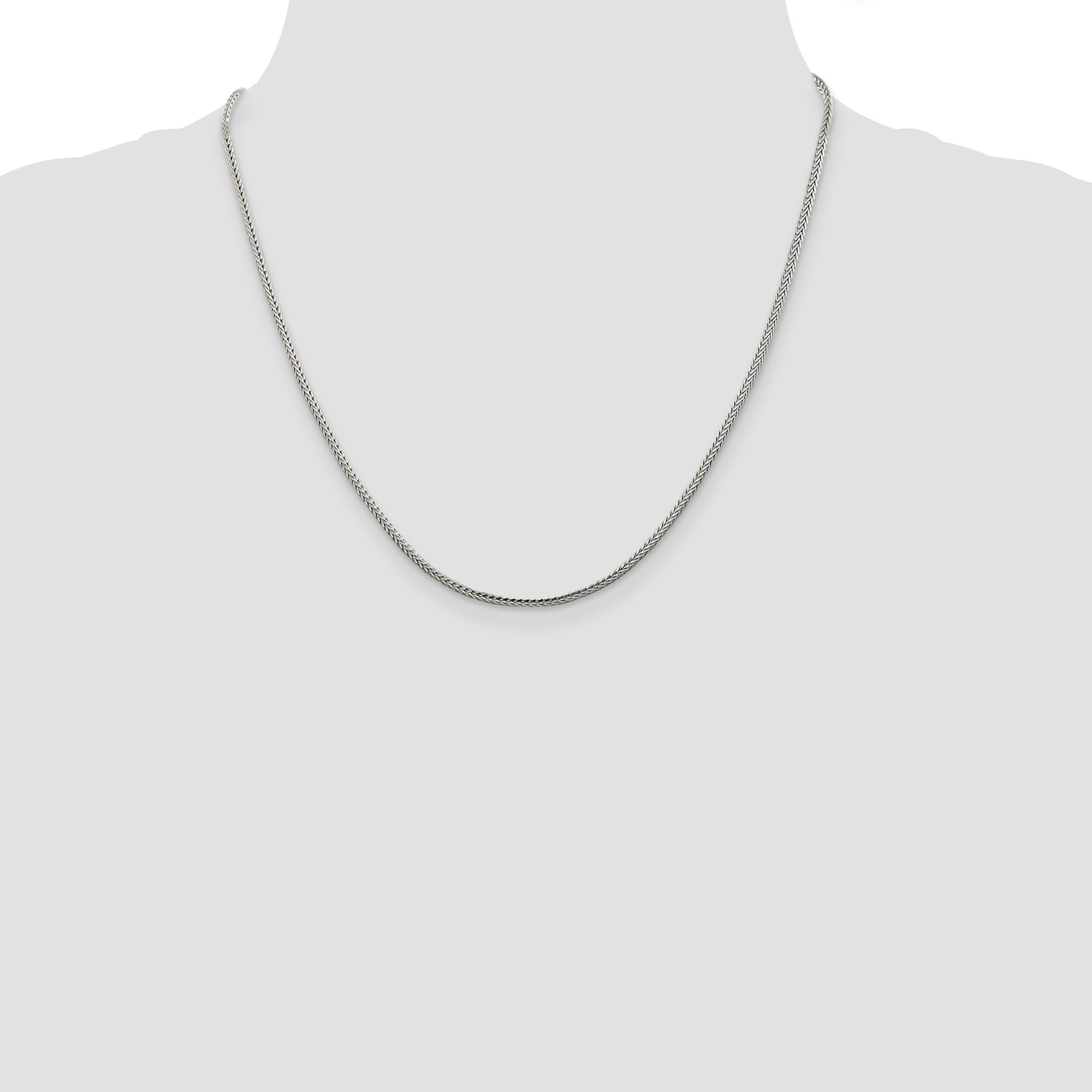 Sterling Silver 2mm Diamond-Cut Round Franco Chain