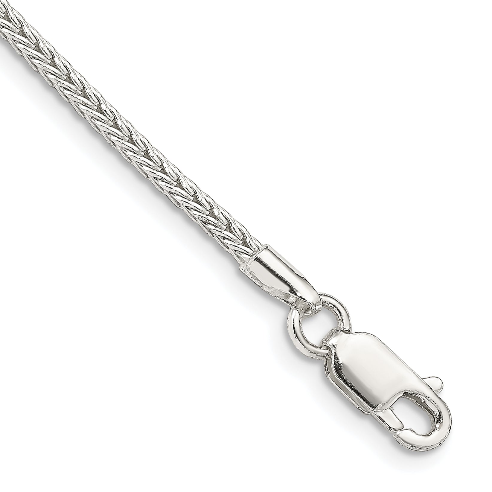 Sterling Silver Diamond-Cut Franco Chain Bracelet 2mm