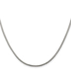 Sterling Silver Rhodium-Plated Diamond-Cut Franco Chain Necklace 2mm